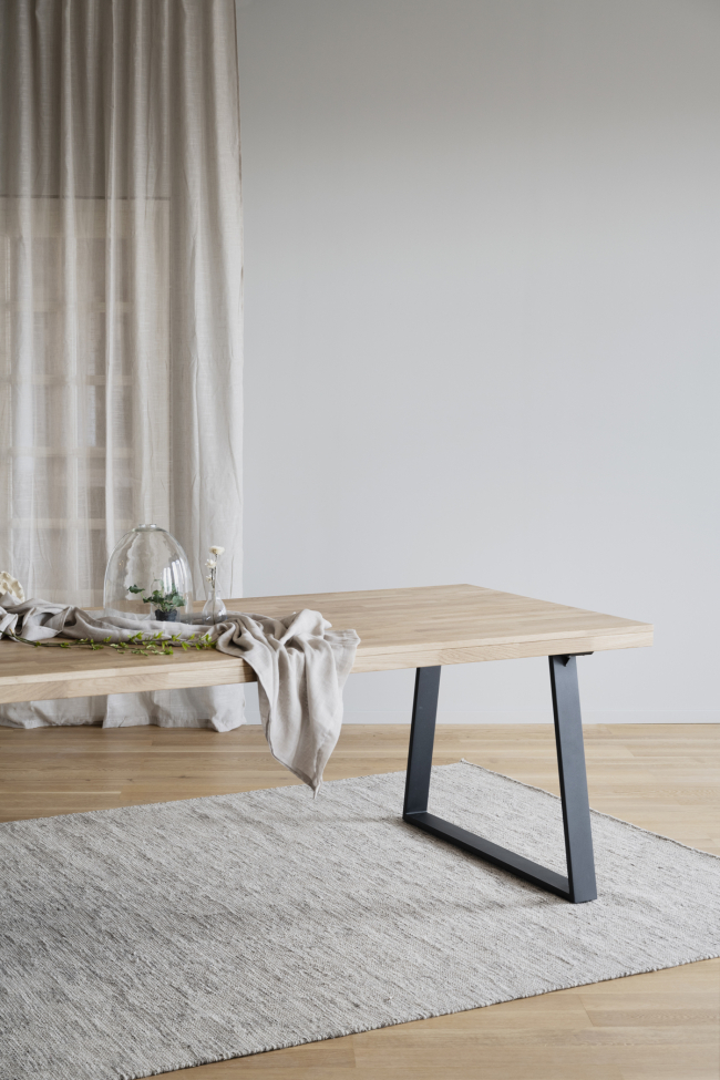Stół 'Brooklyn' 220x95cm - Dąb/Czarne nogi U