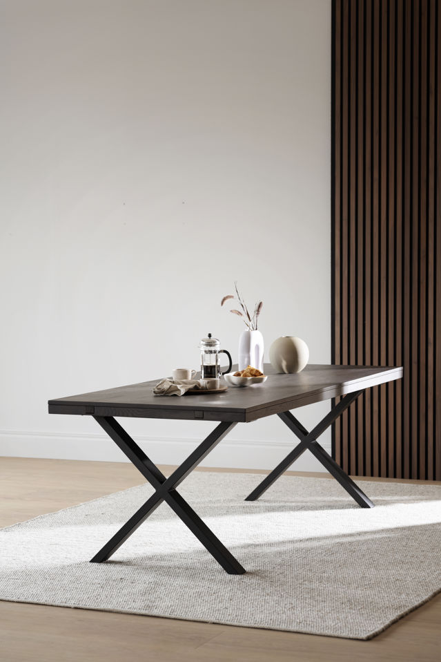 Stół 'Brooklyn' 220x95cm - Ciemnobrązowy/Nogi X