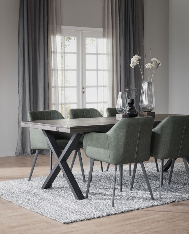 Stół jadalny 'Brooklyn' 170x95cm - Ciemnobrązowy/X-noga