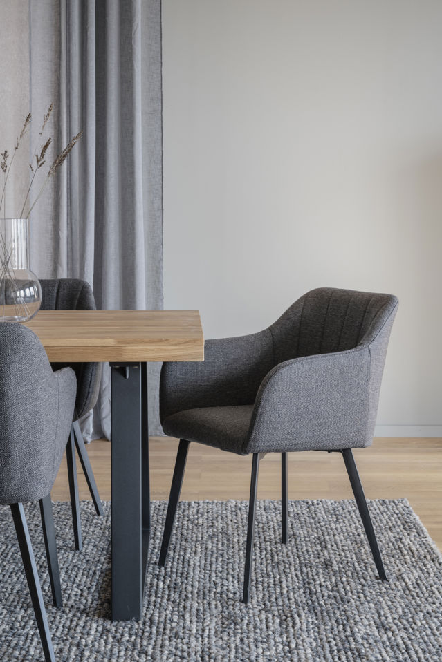 Fotel 'Bolton' - Szary/Czarny