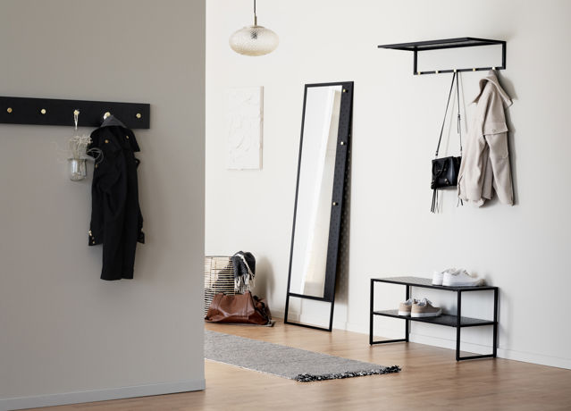 Lustro 'Malone' - Czarny/Złoty