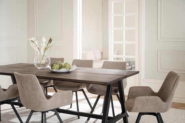 Stół jadalny 'Carradale' 220x100cm - Brązowy/A-noga