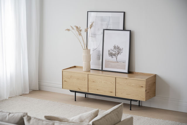 Szafka RTV 'Brewerton' - Dąb/Czarny