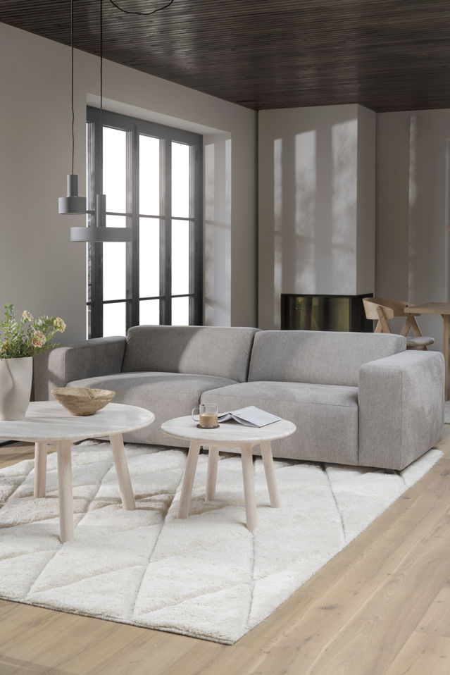 Stolik kawowy 'Taransay' Okrągły 90cm - Beżowy/Biały pigmentowany