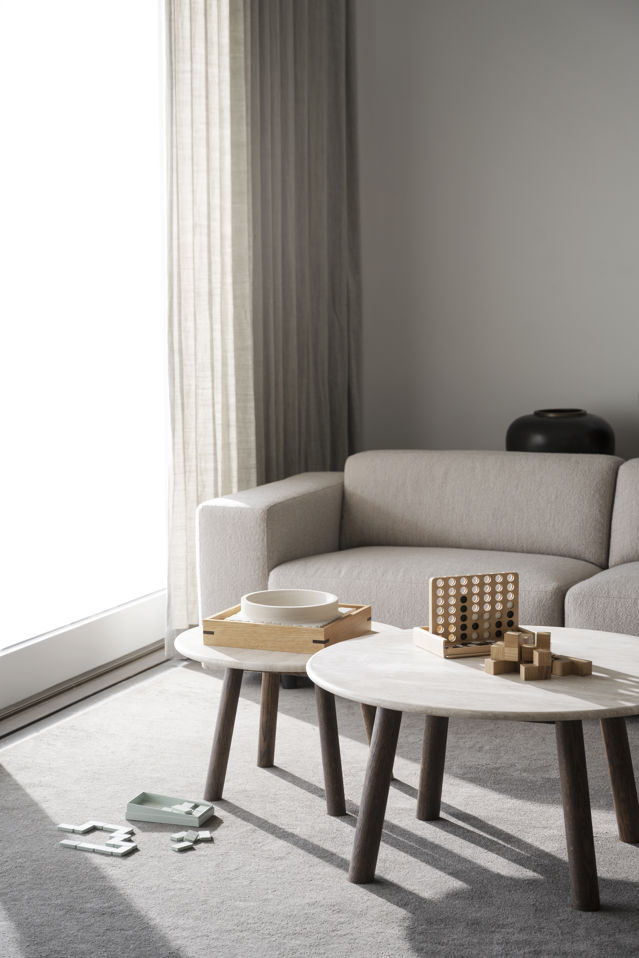 Stolik kawowy 'Taransay' Okrągły 90cm - Beżowy/Brazowy