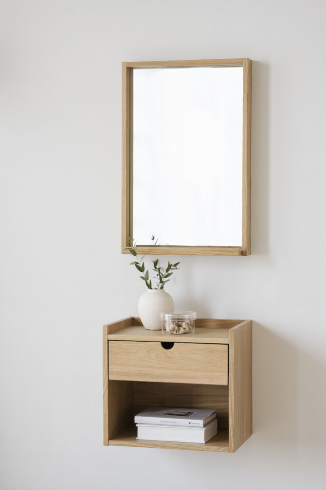 Stolik nocny/Półka ścienna 'Hillmond' - Dąb