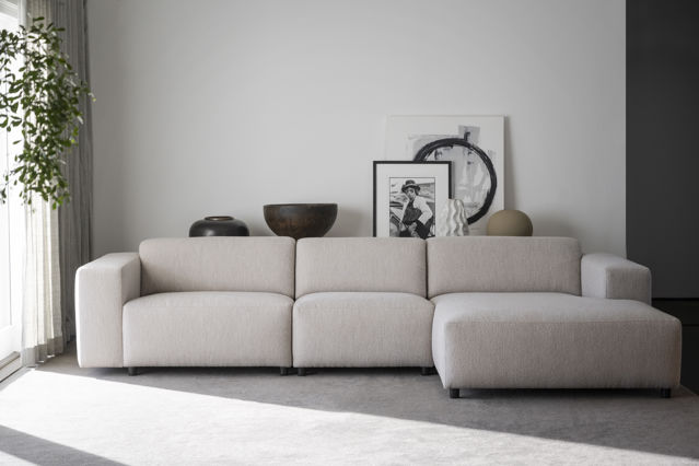 4-osobowa sofa 'Willard' z chaise longue H - Jasnobeżowa