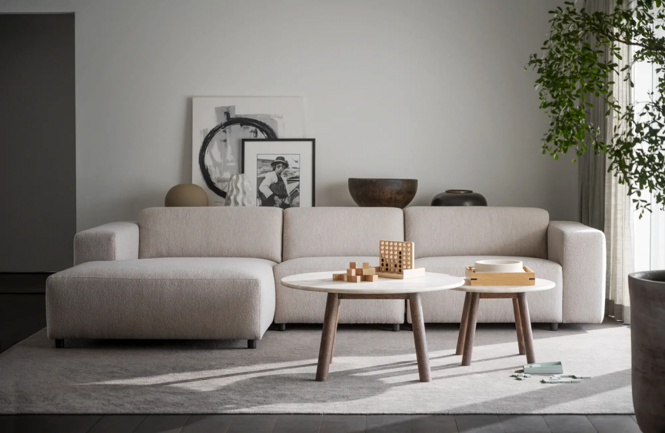 4-osobowa sofa 'Willard' z chaise longue V - Jasnobeżowa