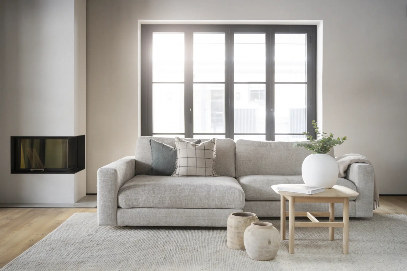 Sofa 3-osobowa 'Duncan' Szezlong V - Jasnoszary