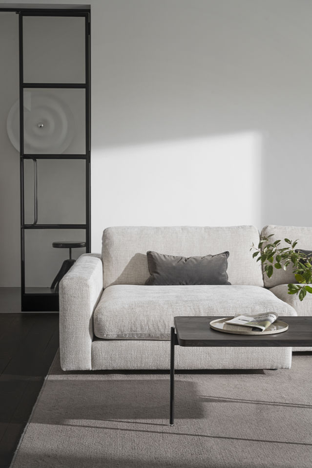 Sofa 3-osobowa 'Duncan' Szezlong V - Jasnoszary