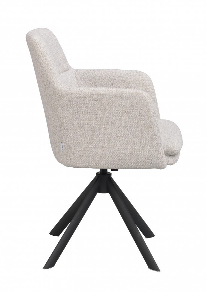 Fotel z podłokietnikami 'Gladstone' - Jasnobeżowo/Czarny