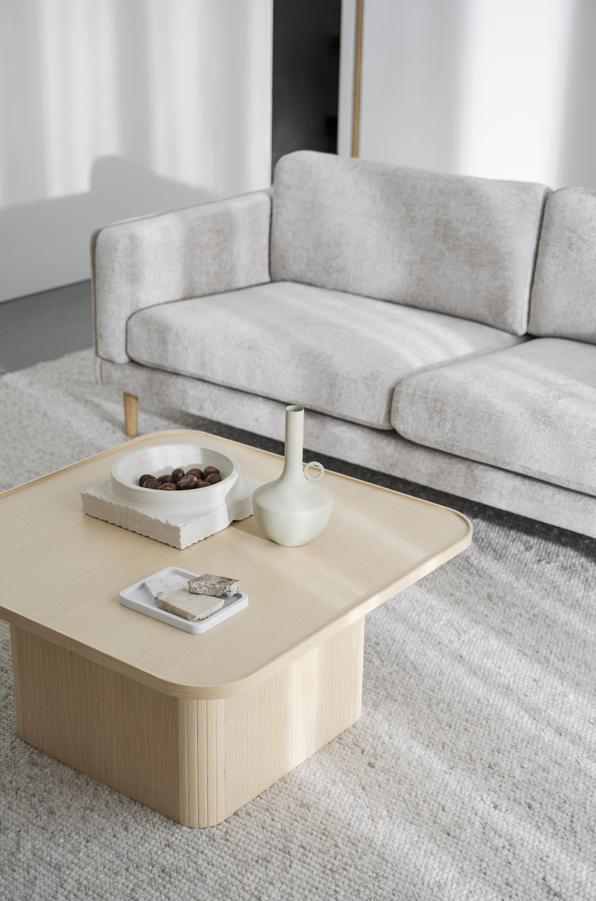 3-osobowa sofa 'Braden' - Jasnobeżowa/dąb