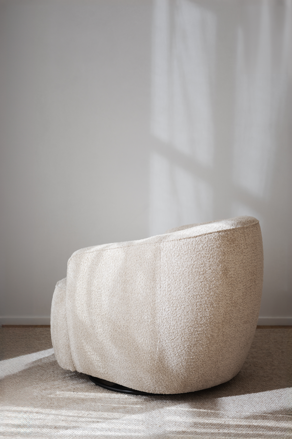 Fotel 'Dermot' obrotowy - Jasnobeżowy