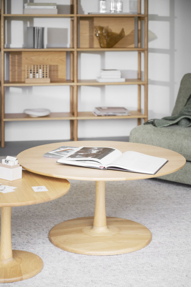 Stolik kawowy 'Hobart' Okrągły 90cm - Dąb