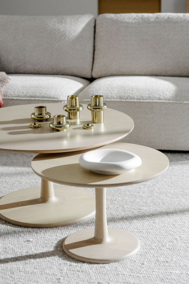 Stolik kawowy 'Hobart' Okrągły 90cm - Naturalny