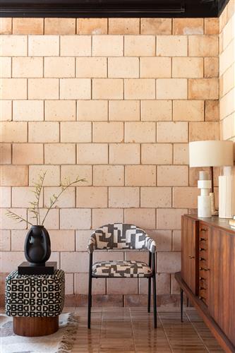 Pufa 'Monogram' - Czarny/Biały