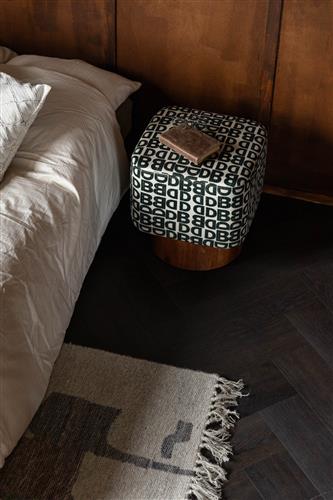 Pufa 'Monogram' - Czarny/Biały