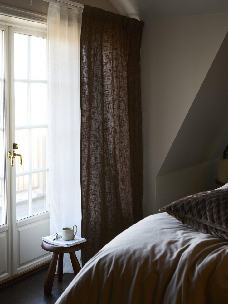 2-pak Firanka 'Harper' 140x280 - Brązowa