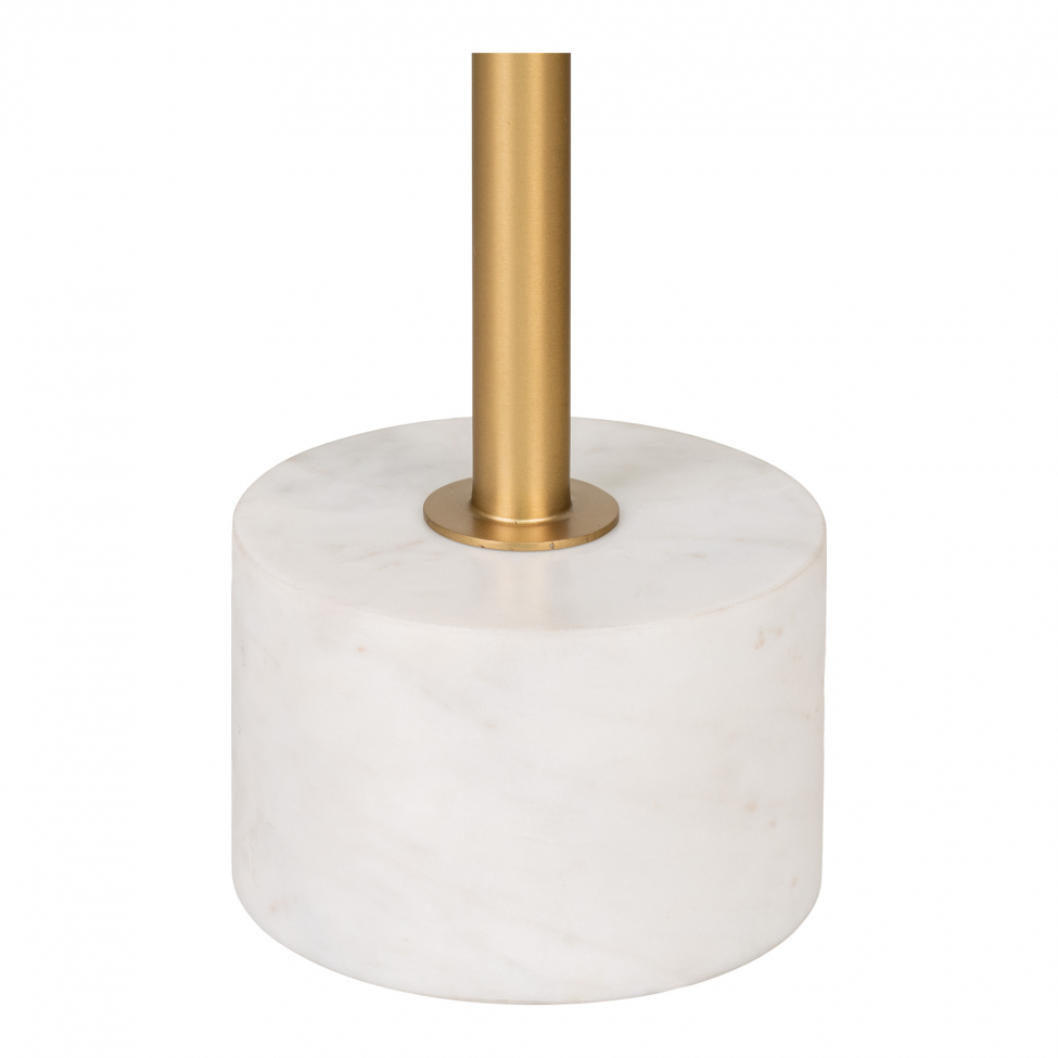 Stolik boczny 'Lecco' Okrągły 41cm - Marmur/Mosiądz