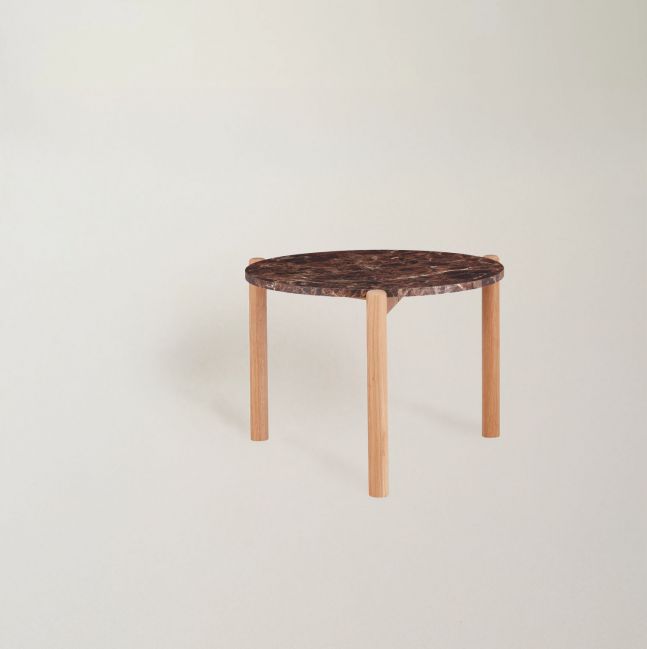 Stolik kawowy 'Marble' S - Brązowy