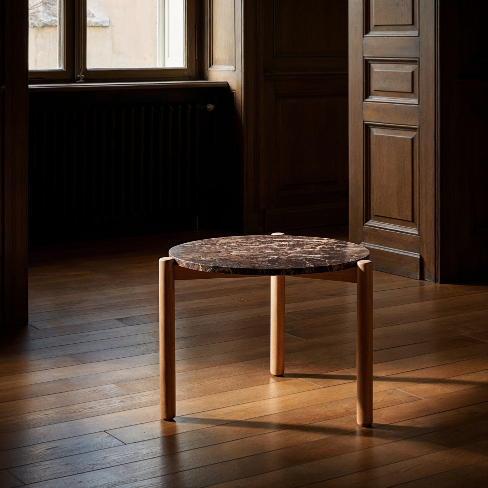 Stolik kawowy 'Marble' S - Brązowy