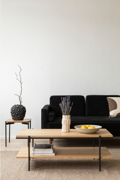 Stolik kawowy 'Frida' - Naturalny/Czarny