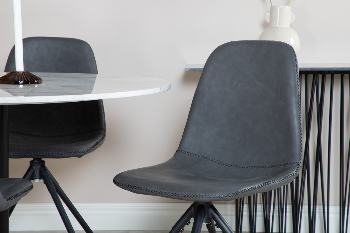 Krzesło 'Eidsberg' - Ciemna skóra