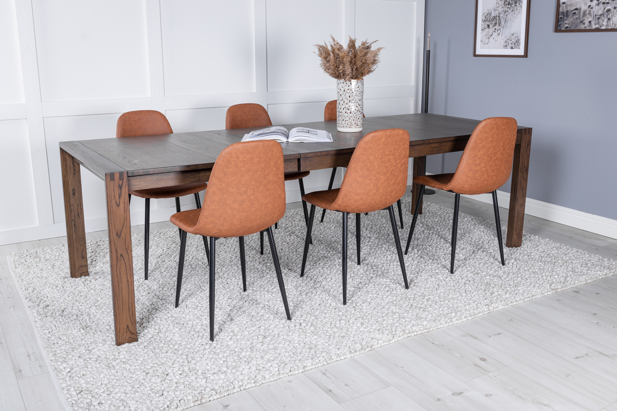 Stol 'Eidsberg' - Brązowa skóra