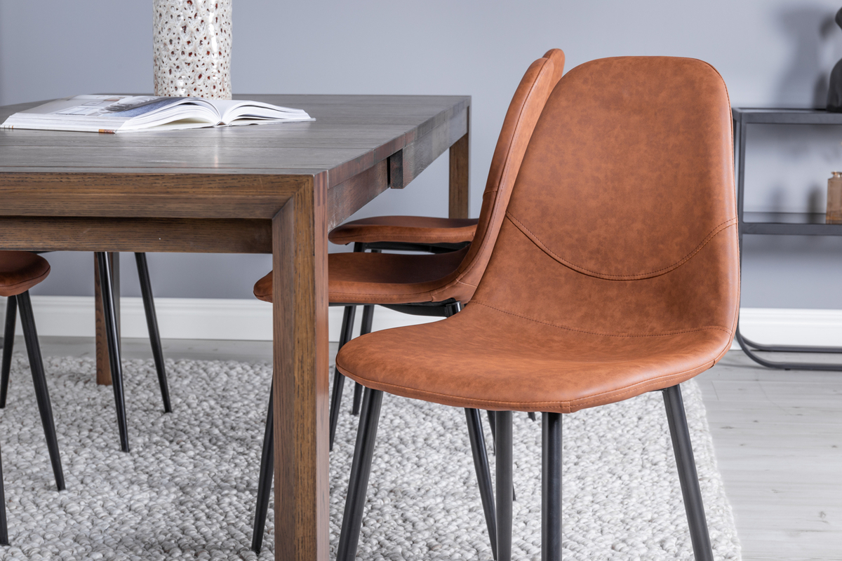 Stol 'Eidsberg' - Brązowa skóra