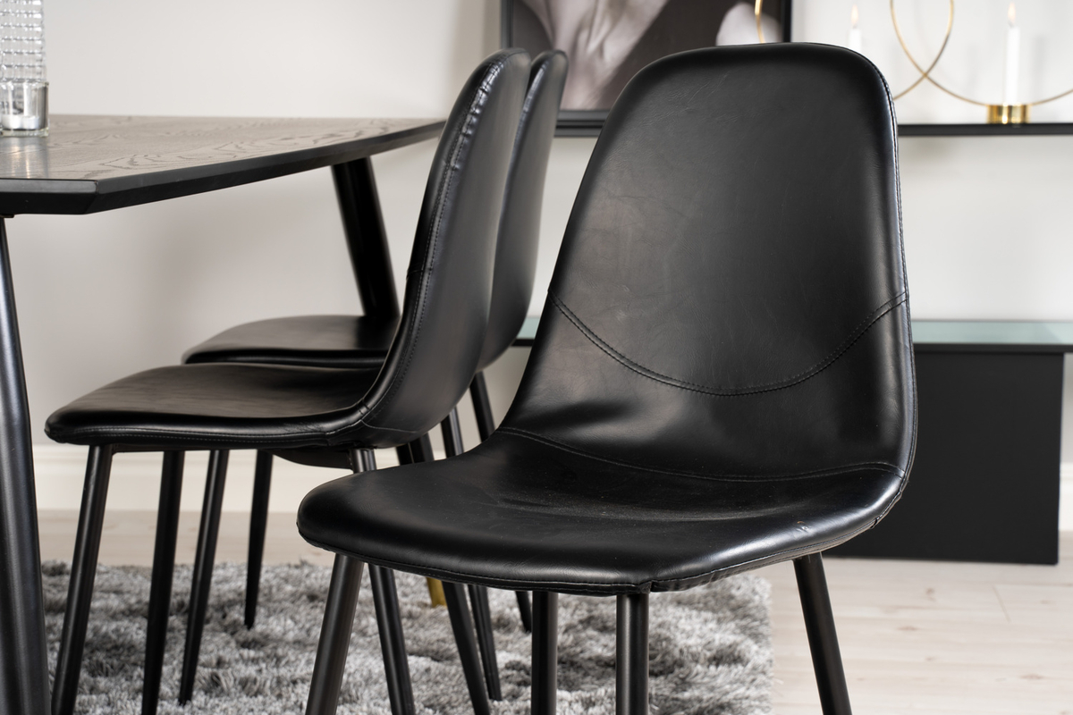 Stol 'Eidsberg' - Czarna skóra