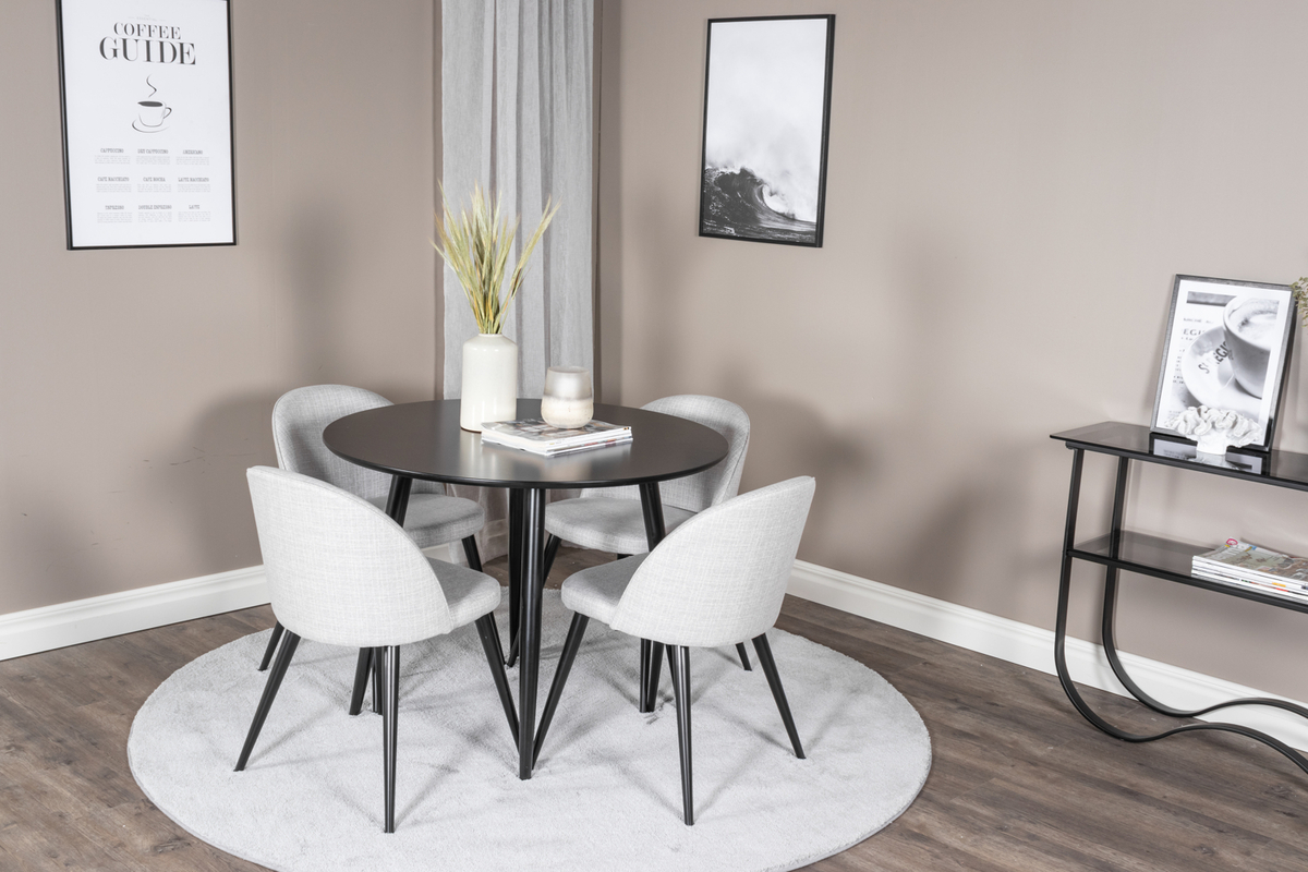 Krzesło 'Elverum' - Jasnoszare/Czarne