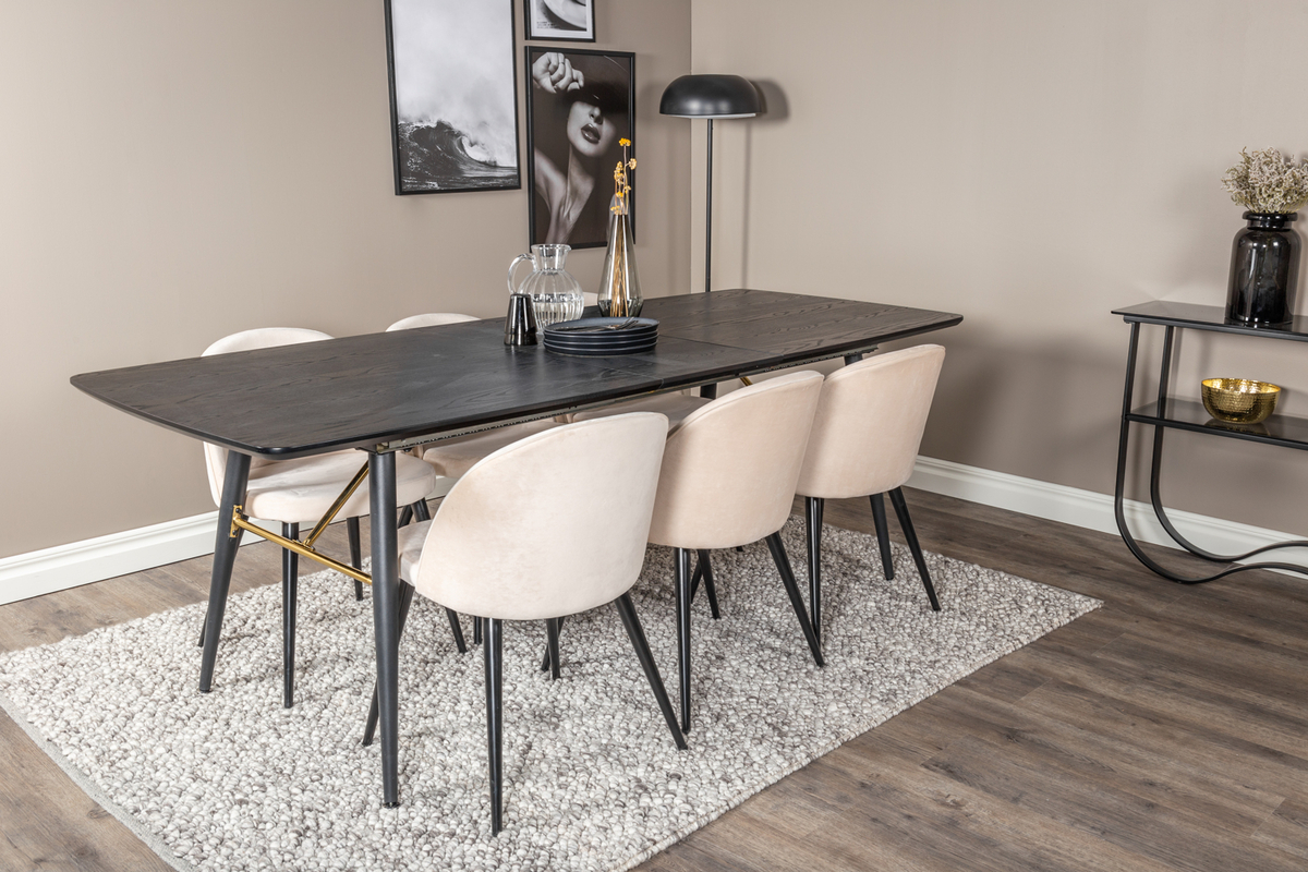 Krzesło 'Elverum' - Beżowe/Czarne