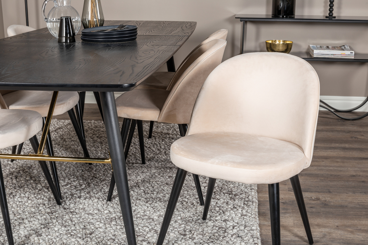 Krzesło 'Elverum' - Beżowe/Czarne