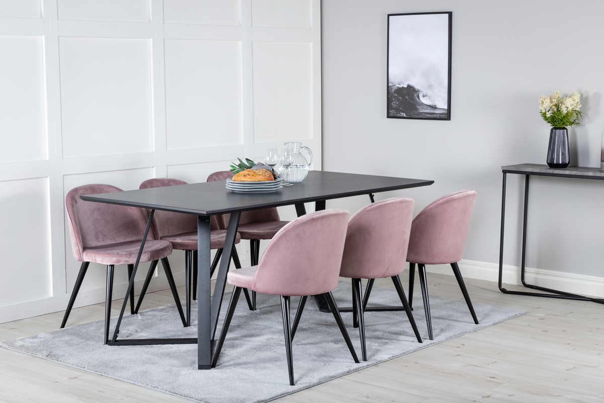 Krzesło 'Elverum' - Stary róż/Czarny