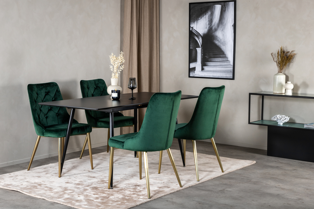 Krzesło 'Elverum Deluxe' - Zielony/Mosiądz