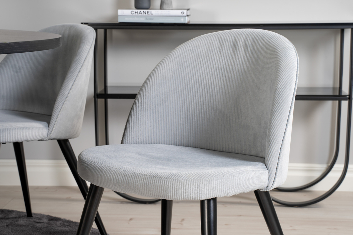 Krzesło 'Elverum' - Jasnoszary sztruks