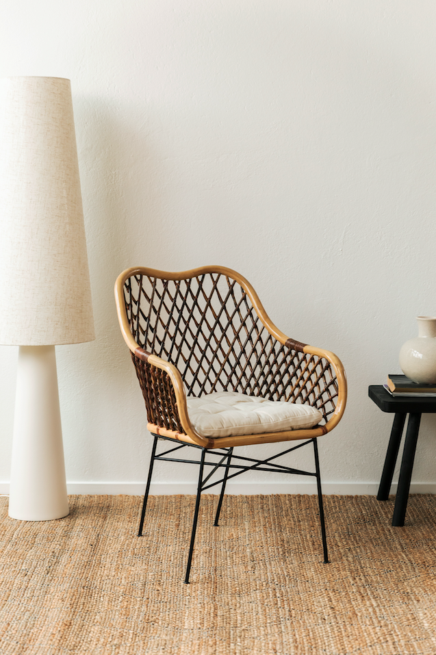 Krzesło 'Lauren' - Naturalne/Czarne