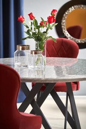 Stół jadalny 'Cruz' Okrągły 140cm - Szary/Czarny