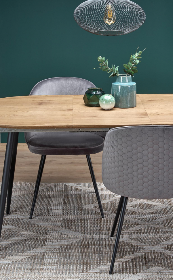 Stół jadalny 'Colorado' 120-160cm - Naturalny/Czarny