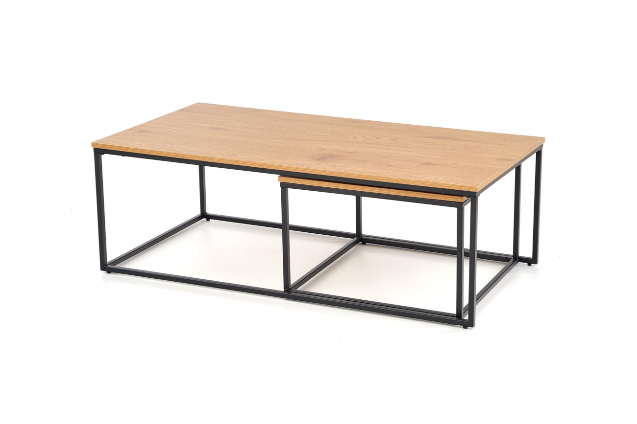 Stolik kawowy 'Hejde' - Dąb/Czarny