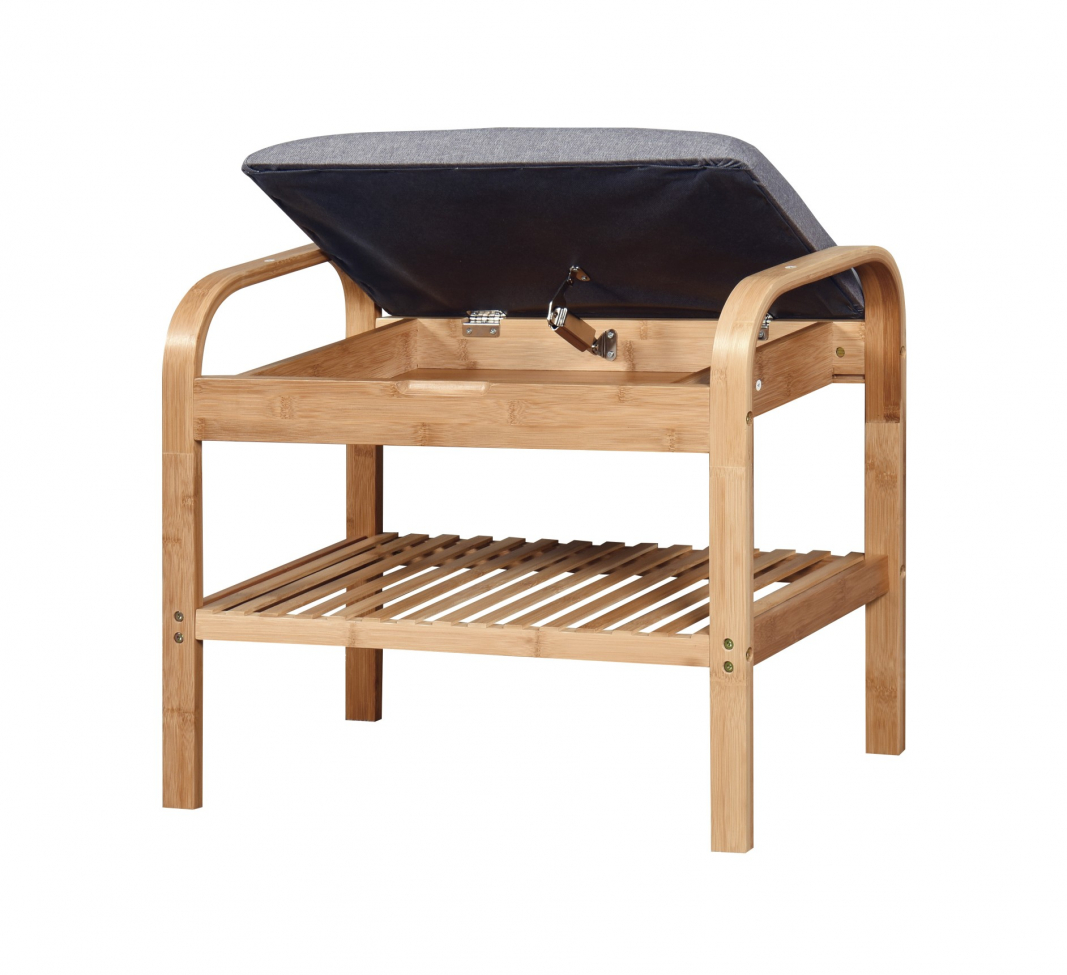 Półka na buty 'Sandee' 60cm - Dąb/Szary