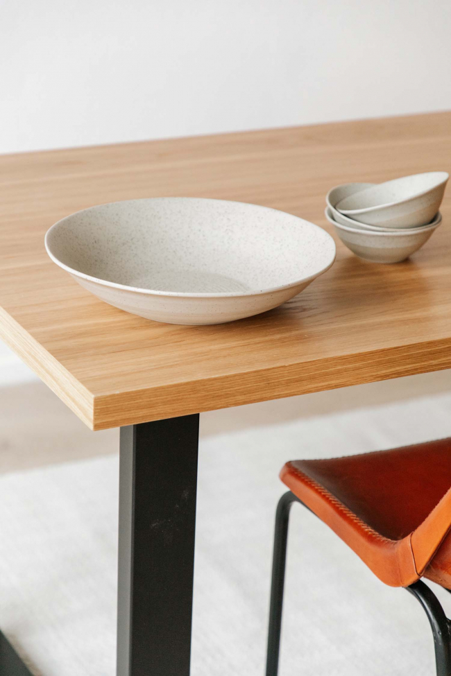 Stół jadalny 'Radus' 140x85cm - Dąb/Czarny