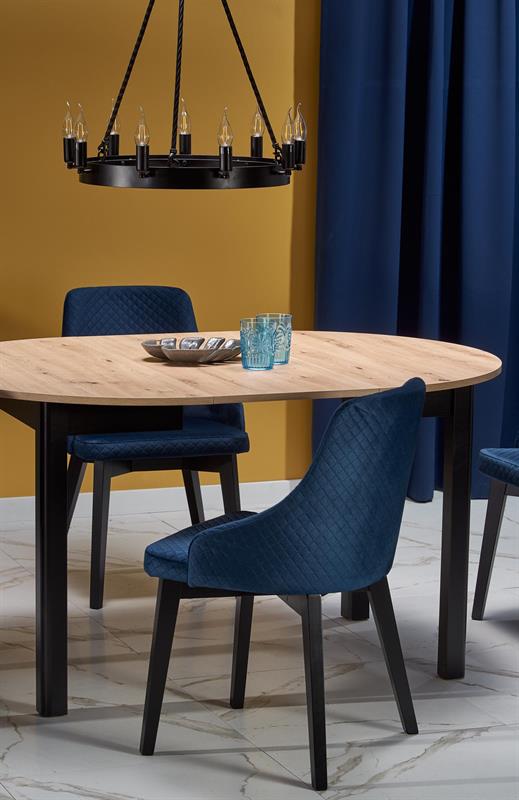 Stół jadalny 'Bjurholm' 102-142x102cm - Naturalny/Czarny