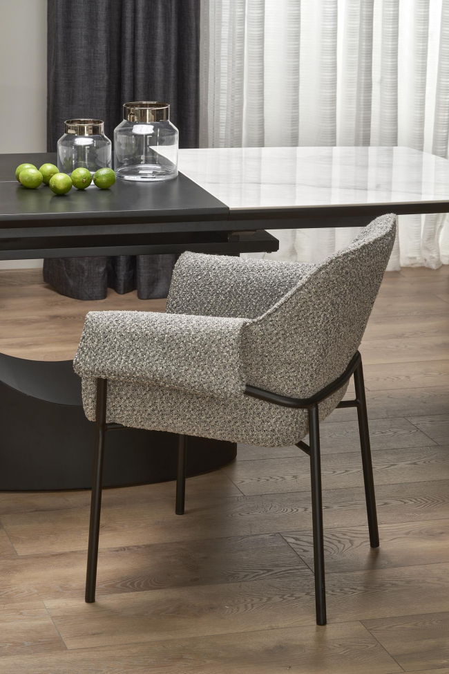 Stół jadalny 'Osman' 160-220cm - Biały/czarny