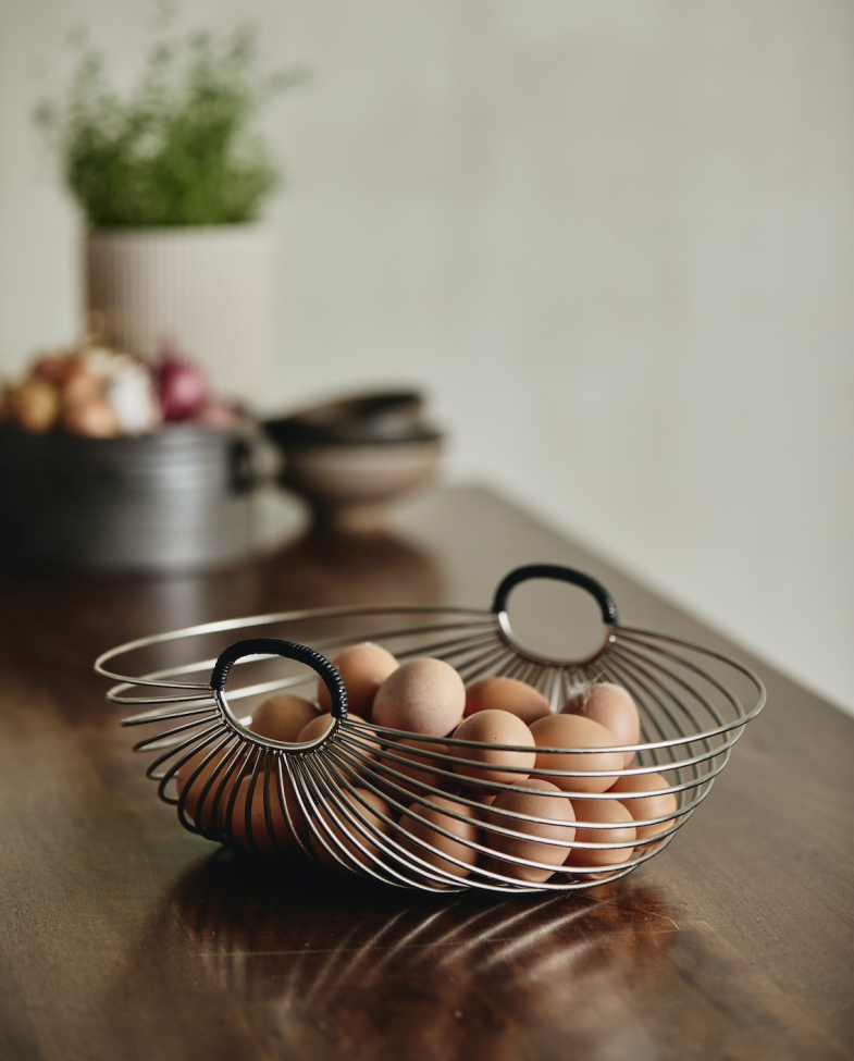 Kosz na owoce 'Jaipur' - Srebrny/Czarny