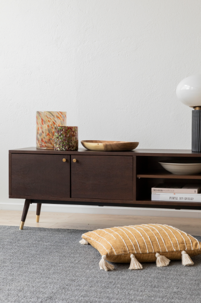 Szafka RTV 'Prime' - Orzech/Mosiądz