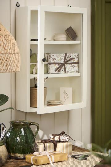 Szafka ścienna 'Unique' - Biała z recyklingu/Wintage