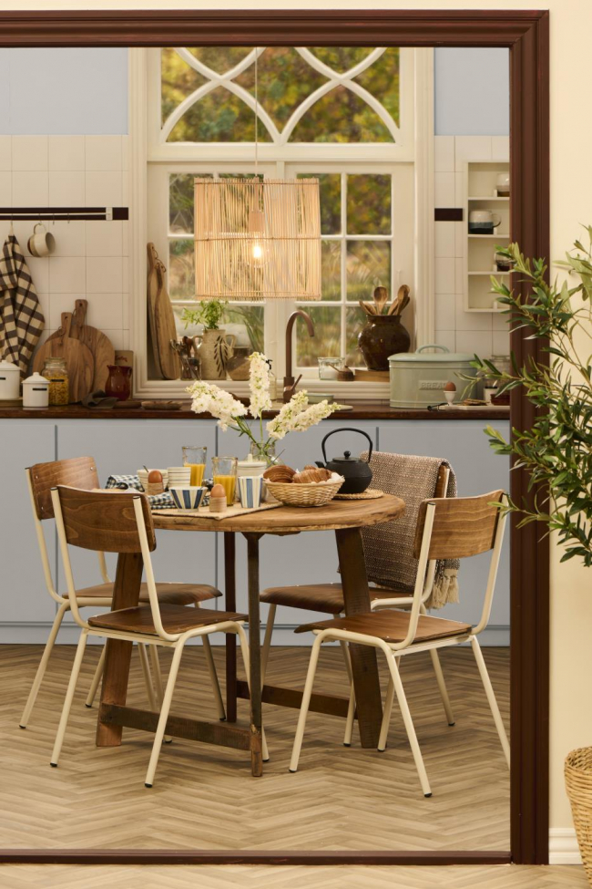 Krzesło szkolne 'Fanera' Stakowalne - Brązowo-białe