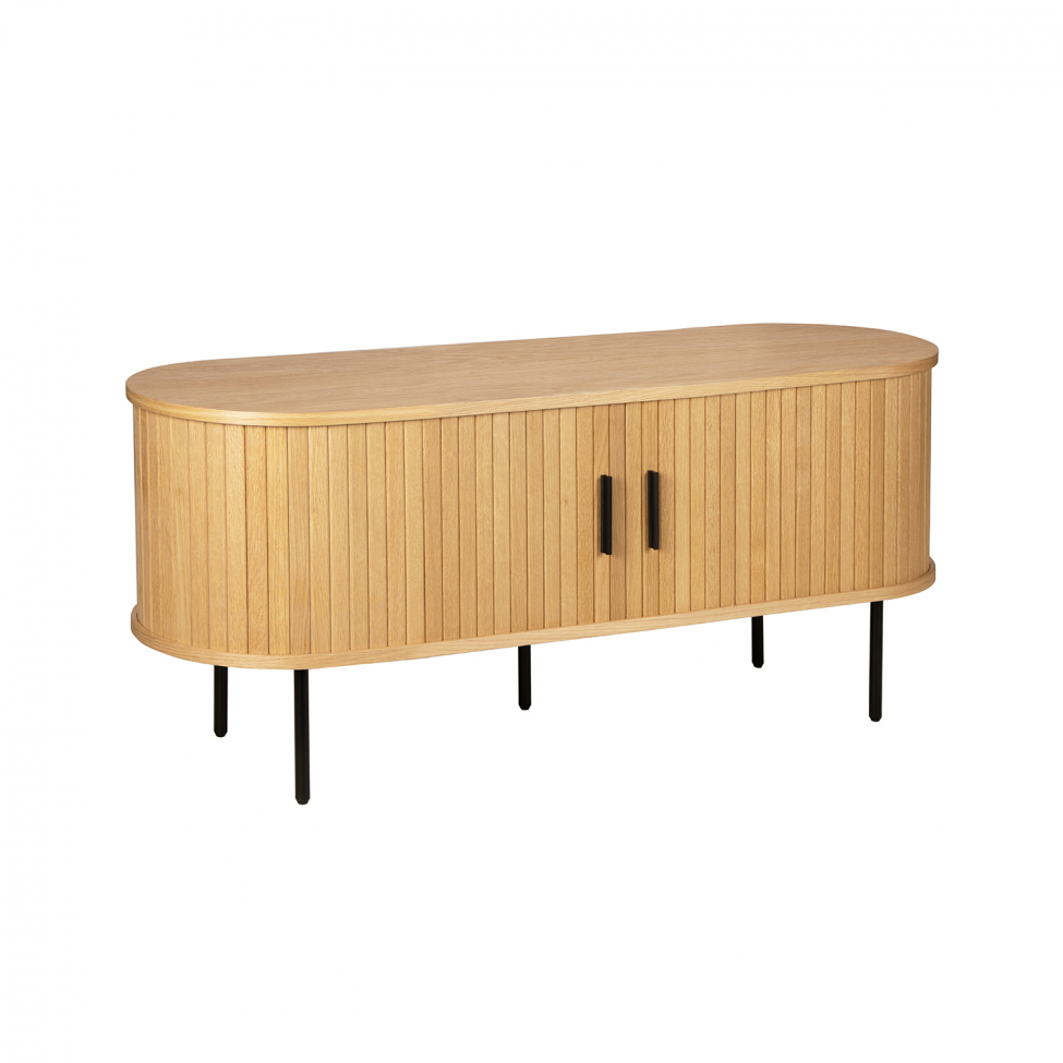 Stolik TV 'Holmvik' - Naturalny/Czarny