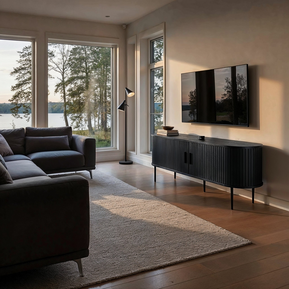 Stolik TV 'Holmvik' - Czarny